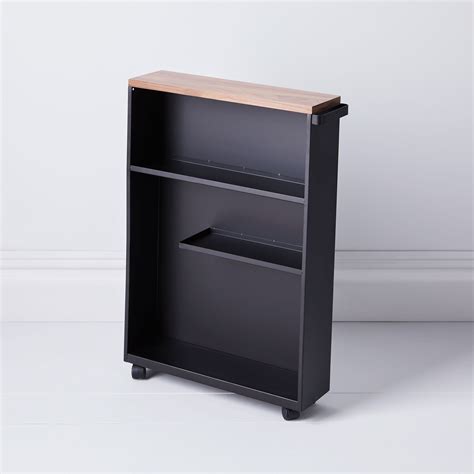 wood & steel slim storage cabinet|wood as a material.